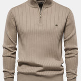 Sawyer - Striped Cotton Quarter-Zip Pullover