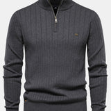 Sawyer - Striped Cotton Quarter-Zip Pullover