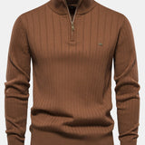 Sawyer - Striped Cotton Quarter-Zip Pullover