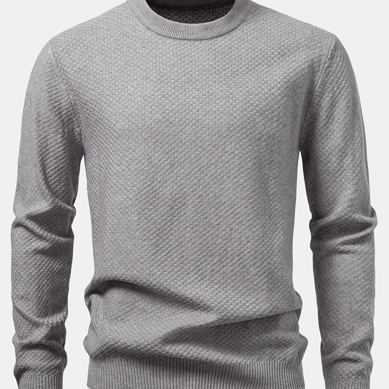 Lincoln - Checkerboard Texture Crew Neck Sweater