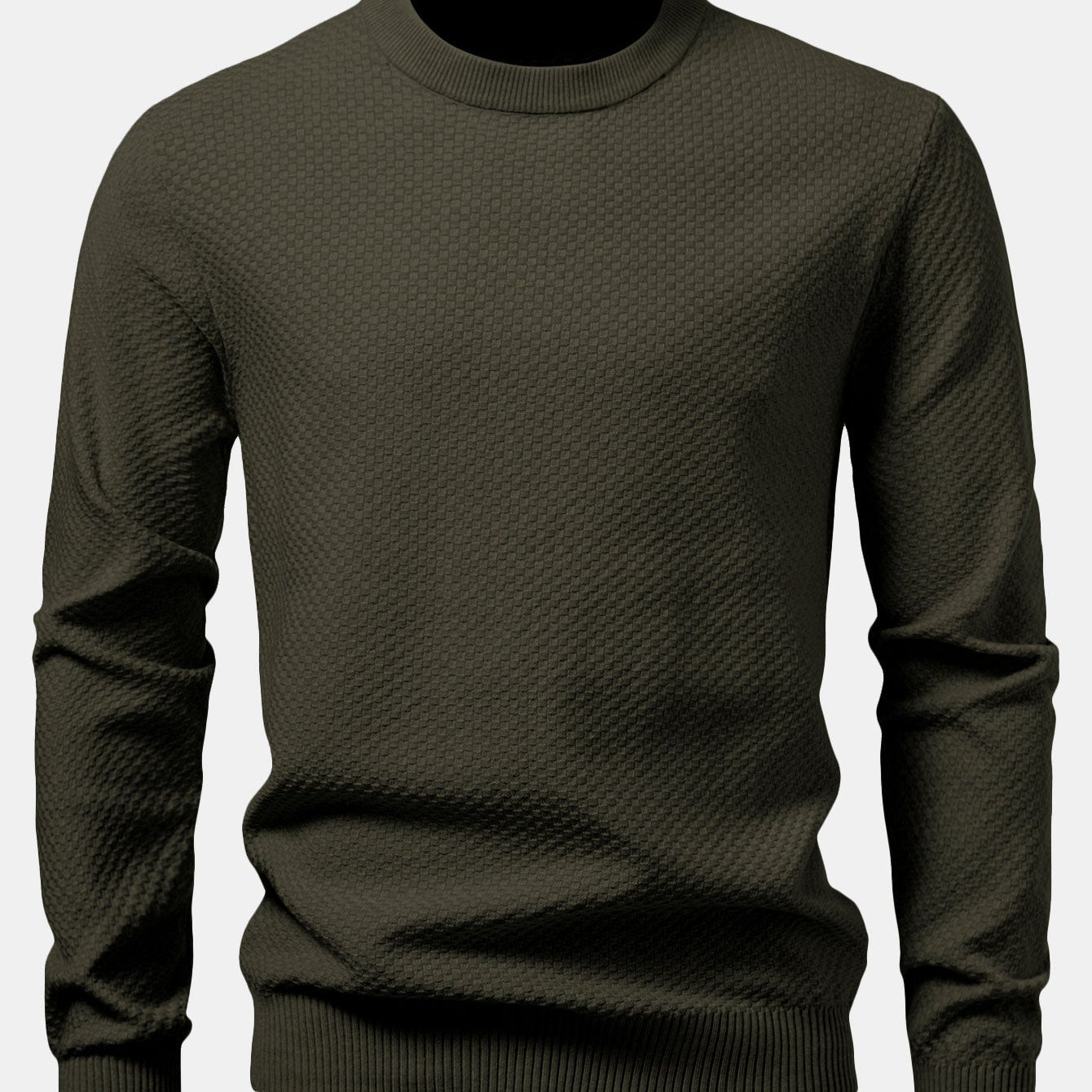 Lincoln - Checkerboard Texture Crew Neck Sweater