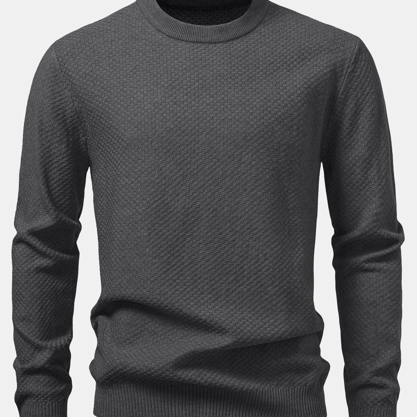 Lincoln - Checkerboard Texture Crew Neck Sweater