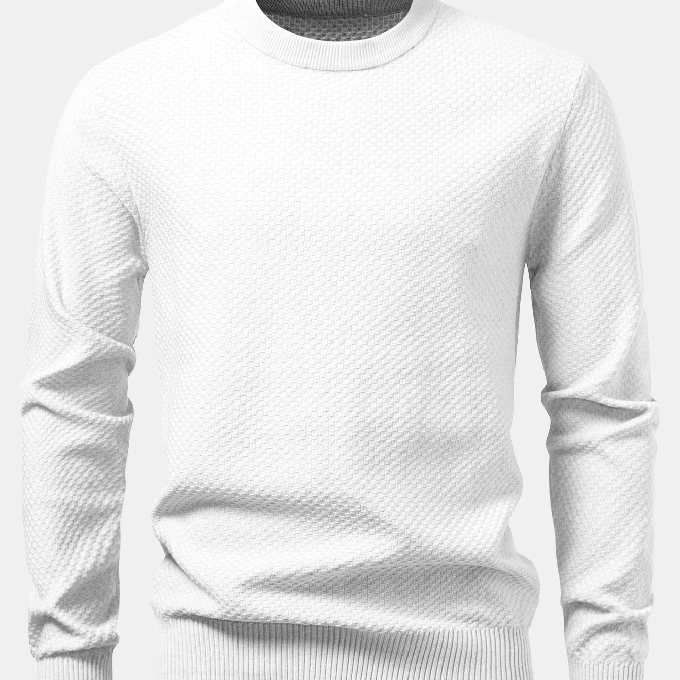 Lincoln - Checkerboard Texture Crew Neck Sweater