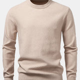 Lincoln - Checkerboard Texture Crew Neck Sweater