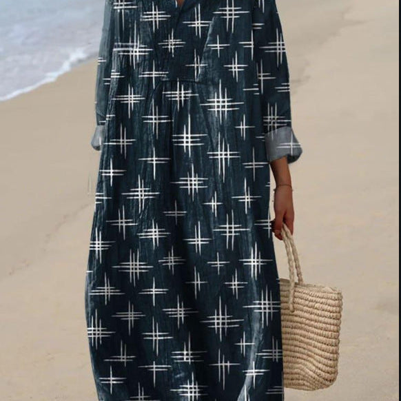 Nadia - Bohemian Dress with Star Print