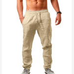 Harvey men's breathable drawstring pants in Beige, view 5
