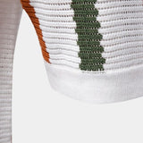 Greg - Striped Knit Polo with Open Collar
