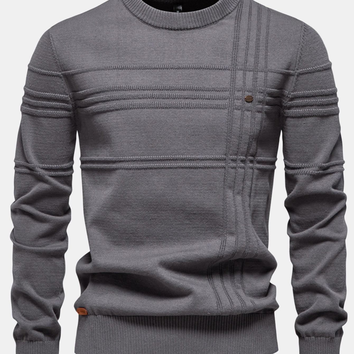 Fraser - Striped Jacquard Crew Neck Sweater