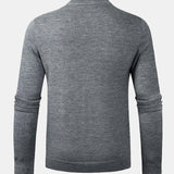 Silas - Checked Stand Collar Quarter-Zip Sweater