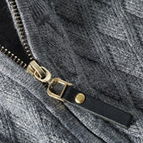 Silas - Checked Stand Collar Quarter-Zip Sweater