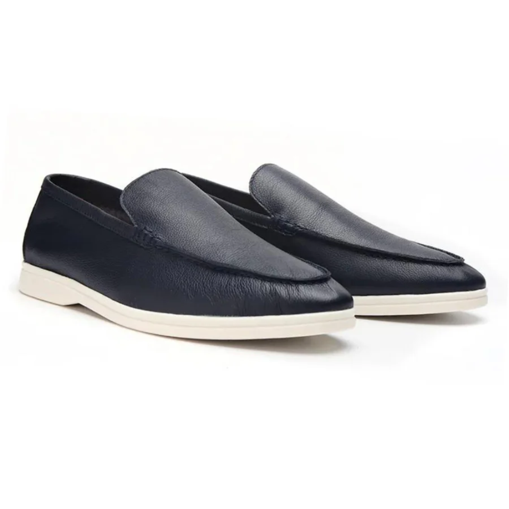 Antoine - Textured Leather Loafers