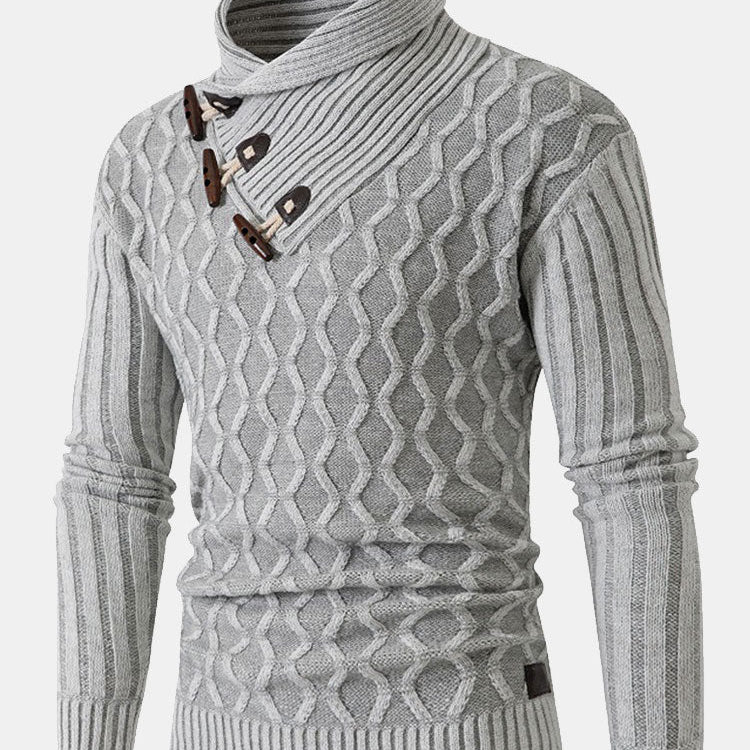 Duncan - Jacquard Toggle Turtleneck Sweater