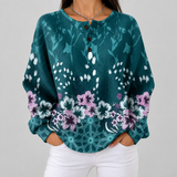 Willow - Turquoise Floral Sweater