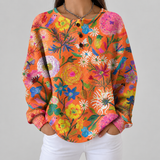 Florence - Orange Floral Sweater