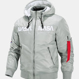 Jacob - Bomber Jacket with NASA Embroidery and Detachable Hood
