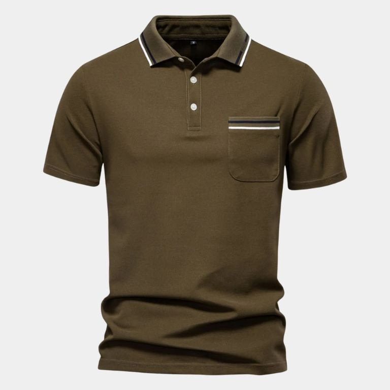 Graham - White Polo with Chest Pocket