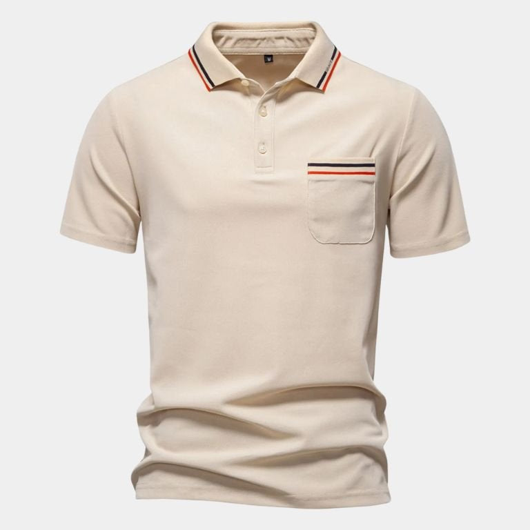 Graham - White Polo with Chest Pocket