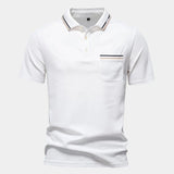 Graham - White Polo with Chest Pocket