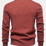 Rhys - Cable Knit Jacquard Sweater with Giraffe Embroidery