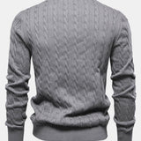 Rhys - Cable Knit Jacquard Sweater with Giraffe Embroidery
