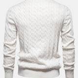 Rhys - Cable Knit Jacquard Sweater with Giraffe Embroidery