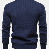 Rhys - Cable Knit Jacquard Sweater with Giraffe Embroidery