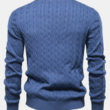 Rhys - Cable Knit Jacquard Sweater with Giraffe Embroidery