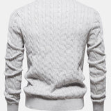 Rhys - Cable Knit Jacquard Sweater with Giraffe Embroidery