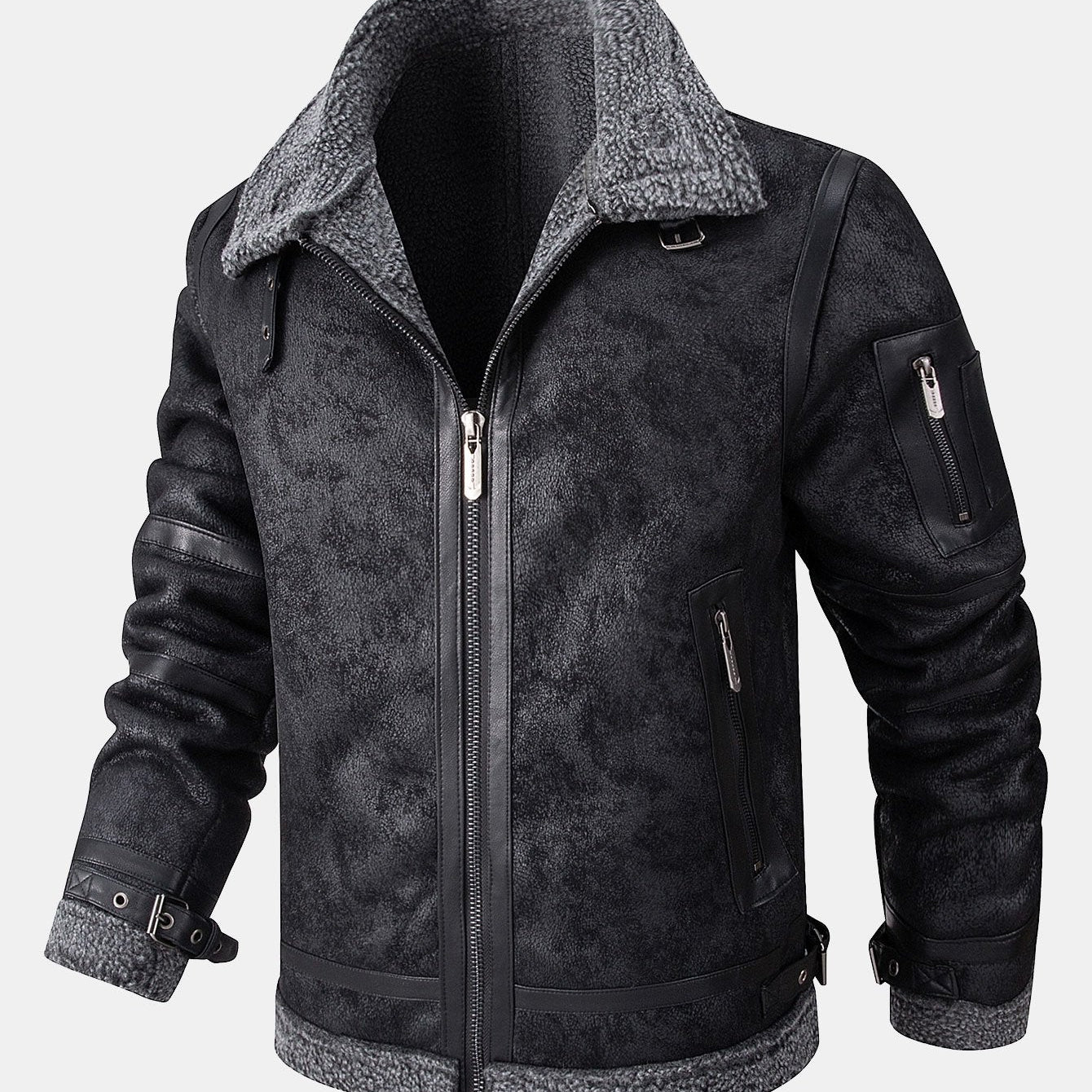 Yannick - Suede Jacket with Faux Fur Lining