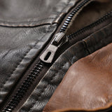 Stephane - Longline Faux Leather Overcoat with Faux Fur Lining