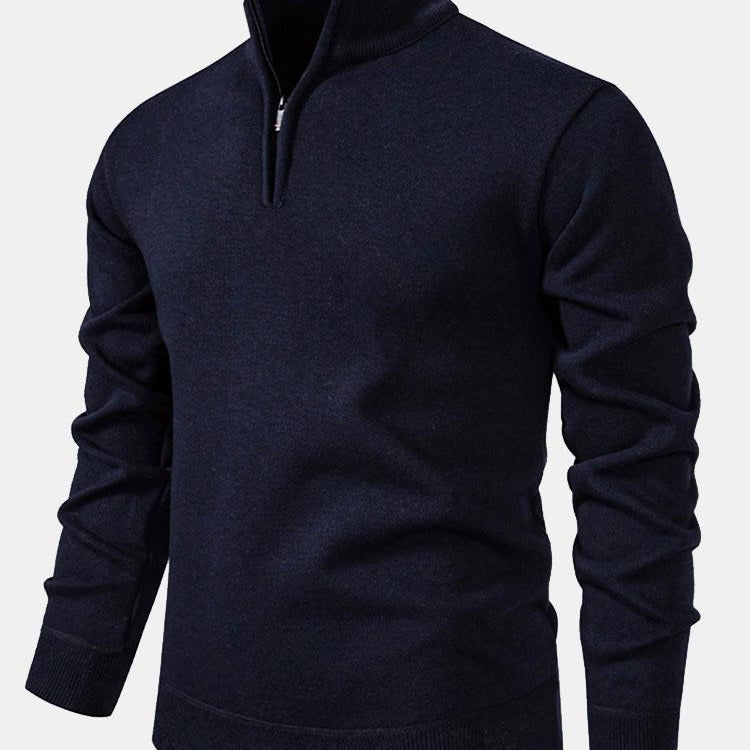 Alistair - Relaxed Fit High Neck Zip Sweater