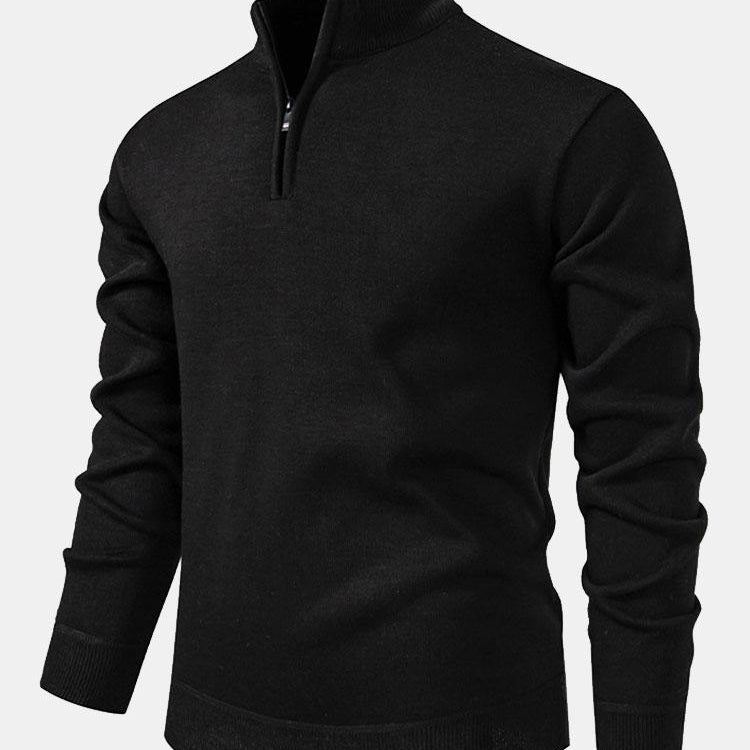Alistair - Relaxed Fit High Neck Zip Sweater