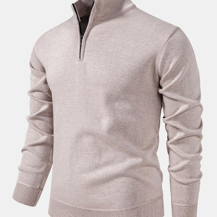 Alistair - Relaxed Fit High Neck Zip Sweater