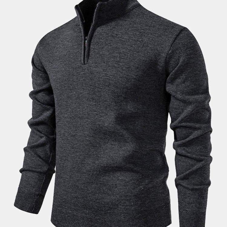 Alistair - Relaxed Fit High Neck Zip Sweater