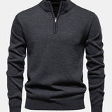 Alistair - Relaxed Fit High Neck Zip Sweater