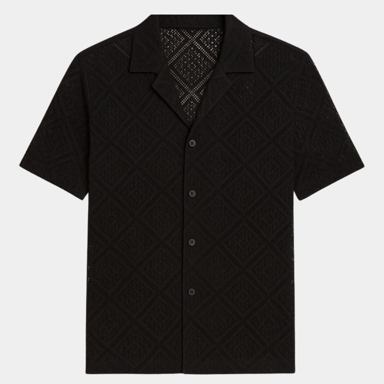 Devin - Textured Polo with Open Collar