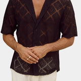 Devin - Textured Polo with Open Collar