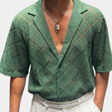 Devin - Textured Polo with Open Collar