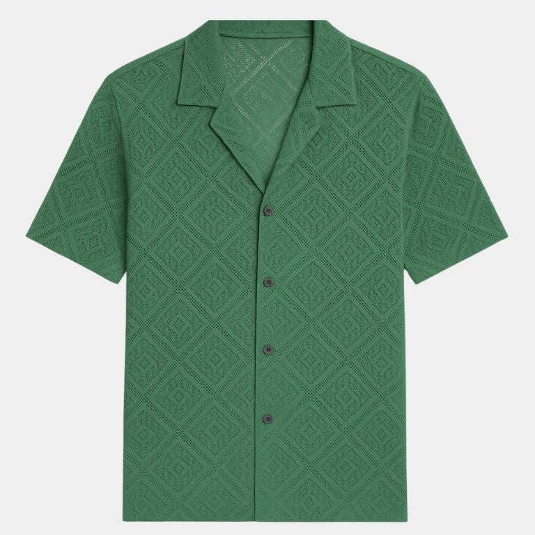 Devin - Textured Polo with Open Collar