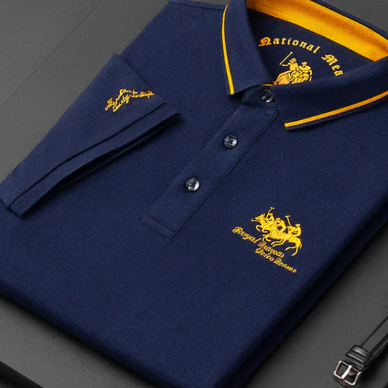 Dustin - Navy Club Stripe Polo