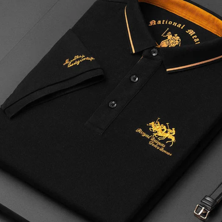 Dustin - Navy Club Stripe Polo