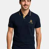 Dustin - Navy Club Stripe Polo