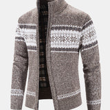 Declan - Geometric Pattern Zip Sweater