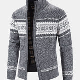 Declan - Geometric Pattern Zip Sweater