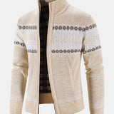 Declan - Geometric Pattern Zip Sweater