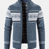 Declan - Geometric Pattern Zip Sweater