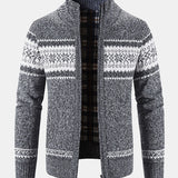 Declan - Geometric Pattern Zip Sweater