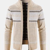 Declan - Geometric Pattern Zip Sweater