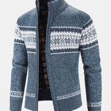 Declan - Geometric Pattern Zip Sweater