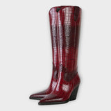 Sadie - Croc-Print Boots